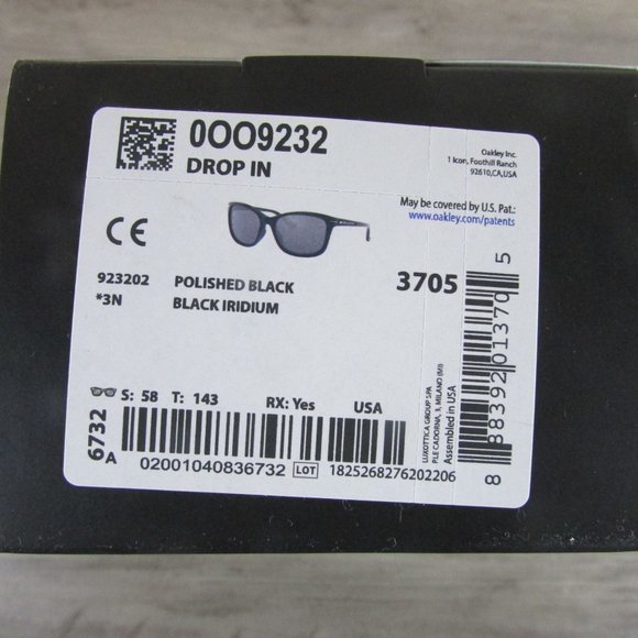 Oakley Women's Drop In Sunglasses Polished Black/Black Iridium 0OO9232 3705 - Picture 6 of 6